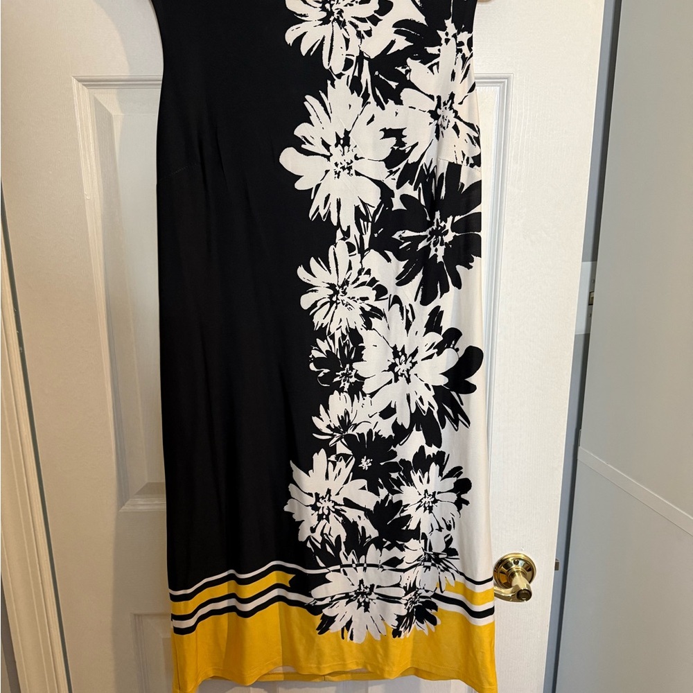 Floral Black and Yellow Dress